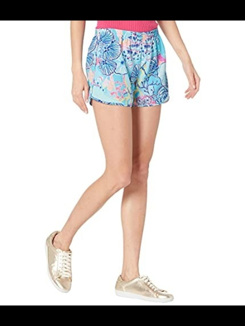 Lilly Pulitzer Luxletic Ocean Trail Short in "Bali Blue Once Upon A Tide